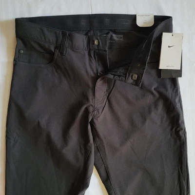 耐克 Dri-FIT Repel 5 口袋修身高尔夫裤男式 32x32 黑色休闲弹力 — 第 1/4 张图片