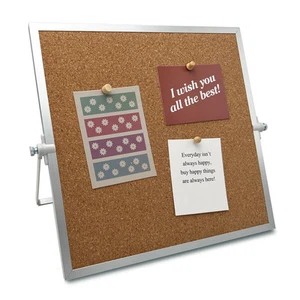 Desktop Cork Board, Double Sided Bulletin Board Message Board with 15 PCS Pus... - Picture 1 of 7