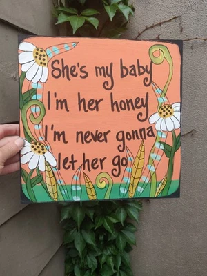 Pintura lírica John Prine In Spite Of Ourselves em painel de madeira 10 x 10 x 1/4" - Imagem 1 de 4