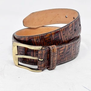 Martin Dingman Basket Grain Italian Calfskin Belt Mens Size 36 Hand Made USA - Picture 1 of 10