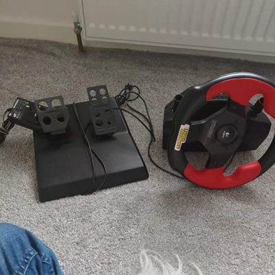 Logitech Wingman Formula Force GP Racing Steering Wheel and Pedals USB - Image 1 of 3