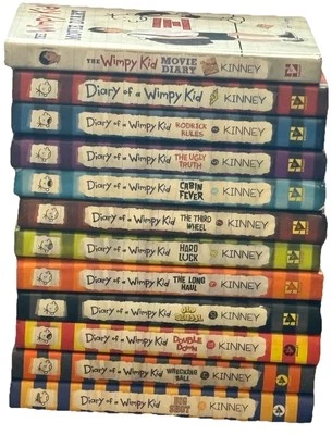 Lot of 12 Diary of a Wimpy Kid HC By Jeff Kinney Movie Book + 1,2,5 - 11, 14, 16 - Image 1 of 4