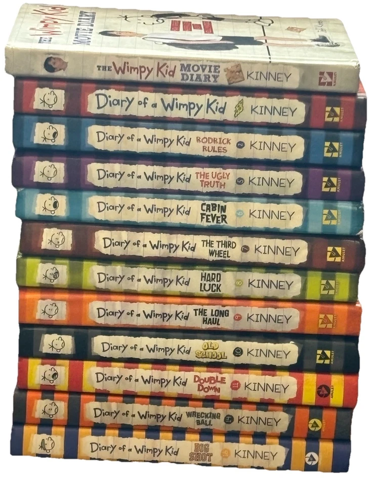 Lot of 12 Diary of a Wimpy Kid HC By Jeff Kinney Movie Book + 1,2,5 - 11, 14, 16 - Image 1 of 4