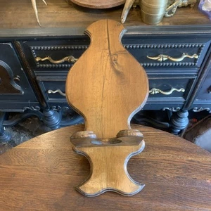 Vtg Wooden Oil Kerosene Lamp Holder Wall Mount Hand Made 1970's Signed 24” - Picture 1 of 20