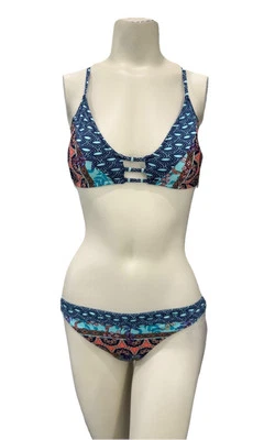 Sperry бикини комплект женщин L цветочный пейсли бахрома многоцветный передний вырез новый с Ярлыками $104 - Изображение 1 из 4