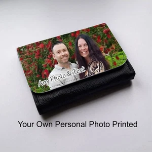 Cartera personalizada con foto de tu mascota para damas y mujeres, tarjetero billetera de cuero sintético - Imagen 1 de 4