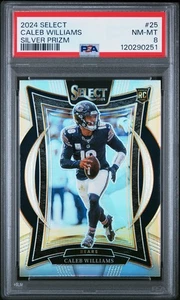 2024 Panini Select Caleb Williams Rookie Silver Prizm PSA 8 - Picture 1 of 2