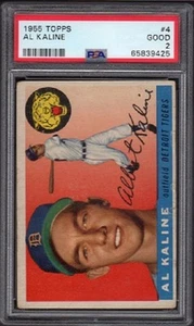 Tarjeta de béisbol 1955 Al Kaline Topps #4 graduada PSA 2 buena (GD) - Imagen 1 de 3