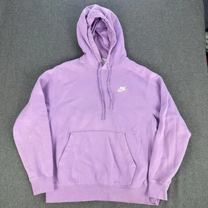 Nike Club Fleece Women's Purple Casual Active Pullover Hoodie Sweatshirt Size M - Picture 1 of 6