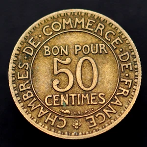 1927 France 50 Centimes Coin, km884 - Nice Coin 🇫🇷 Free Shipping! 🏷️ - Picture 1 of 5