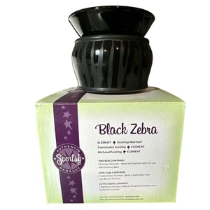 Calentador de cera Scentsy Element "BLACK ZEBRA" RETIRADO animal print safari 3,5" de alto - Imagen 1 de 3