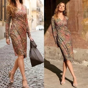 NUEVO CON ETIQUETAS CONEXIÓN PERUANA Para Mujer XL Colores Otoño Funda Elastizada Acanalada Boho Chic - Imagen 1 de 6