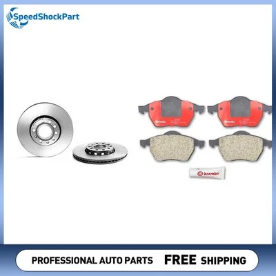 Brembo Front Disc Brake Rotors Brake Pads for 2000-2005 Audi A4 Foto 1 de 4