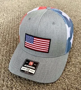 US American Flag Hat SnapBack Trucker Stars Mesh Cap Handcrafted in Florida - Picture 1 of 11