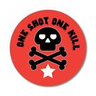 One Shot One Kill Skull Gun Stars Red Funny Hot Rods Car Sticker Decal