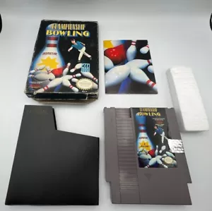 Championship Bowling (Nintendo NES, 1989) - COMPLETE / CIB / POSTER *Authentic - Picture 1 of 9