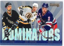 1995-96 Donruss Dominators Ray Bourque/Brian Leetch/Sergei Zubov #/5000