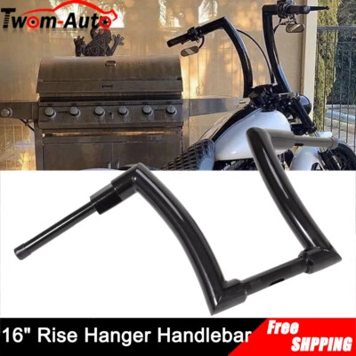 Manillar de suspensión de simios de 16" Rise 2" para Harley Softail Fatboy Dyna Sportster XL 48 Foto 1 de 4