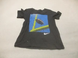The Nike Tee Size 6-7 YRS Boys Black Cotton Blend Short Sleeve Athletic Top 343 - Picture 1 of 7