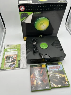Microsoft Original Xbox Console w/Manual/Box (Green/Yellow Ring - Parts/Repair?) - Image 1 of 4