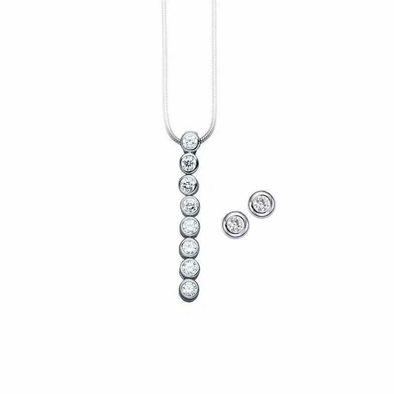 MAGNETIX - Set -Ohrschmuck+Anhänger Rivière  (Anhänger 35x4mm) Magnetschmuck - Bild 1 von 1