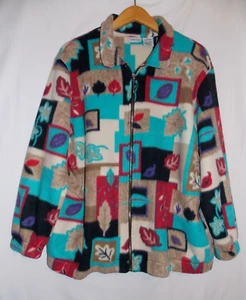 Cabin Creek Floral Design Fleece Full Zip Jacket Ladies 1X - Picture 1 of 8