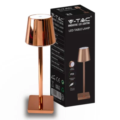 V-TAC VT-7703 LAMPADA LED DA TAVOLO 3W TOUCH DIMMERABILE ALLUMINIO RAME DIMMER - Immagine 1 di 4