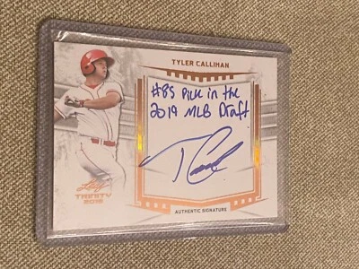 TYLER CALLIHAN 2019 LEAF TRINITY INSCRIPTION AUTOGRAPH Cincinnati Reds - Image 1 of 2