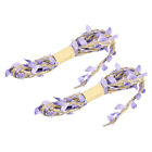 2Pcs 6.6Ft 5Mm Burlap Leaf Ribbon Vine Natural Jute Rope Twine, Light Purple
