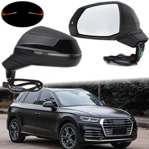 2Pcs Lane Assist Car Side Door Rear View Mirror Fits for AUDI Q5 2018-2024 Black - Picture 1 of 6