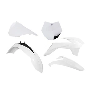 Kit de plástico Racetech (5 piezas) con cubierta izquierda de caja de aire acondicionado (blanca) KTM SX85 2013-2017 MX