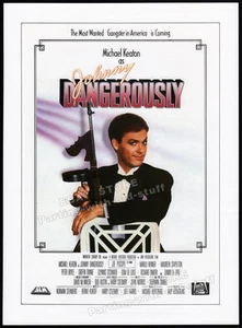 JOHNNY PELIGROSAMENTE - Promoción/póster original 1984 Trade AD _ Michael Keaton - Imagen 1 de 1