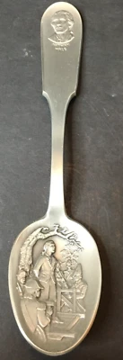 Franklin Mint Nathan Hale Revolutionary War Hero Collectible Spoon Pewter - Image 1 of 4