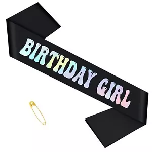 Birthday Girl Sash Birthday Sash Birthday Sash for Women Black Birthday Sash ... - Picture 1 of 7