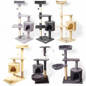 Large Cat Tree Tower Bed Activity Centre Cat Climbing Multilevel Scratching Post - Picture 1 of 19