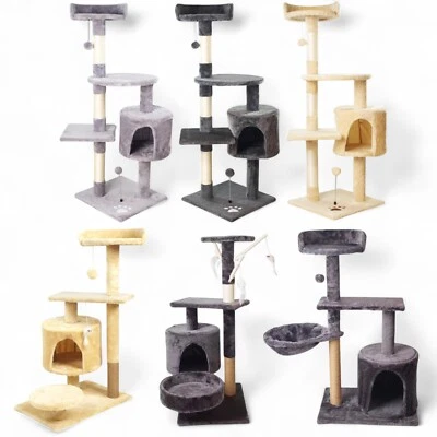Large Cat Tree Tower Bed Activity Centre Cat Climbing Multilevel Scratching Post - Image 1 of 4