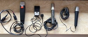 Set von 4 Mikrofonen mit diversen Steckern / Anschlüssen - Mikrofon Verstärker - Bild 1 von 10