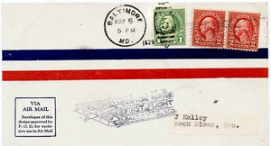 Primera cubierta de vuelo de Estados Unidos 1928 CAM 19 Baltimore Maryland a Rock River WY 19S11 CV $ - Imagen 1 de 2