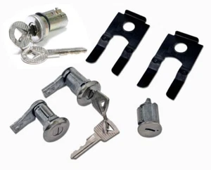 NEW 1965 - 1966 Ford Mustang Lock set doors & Ignition & Trunk set, Keys, Clips - Picture 1 of 10