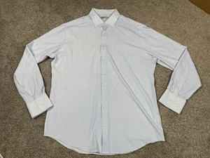 Peter Millar Shirt Mens Large Button Down Summer Comfort White Blue Seashell Top - Picture 1 of 9