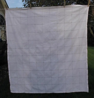 April Cornell Pink 52" Square Tablecloth Hemstitch Pulled Thread Ramie Cotton - Image 1 of 4