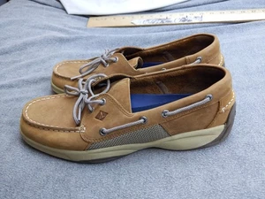 Sperry Top-Sider Scarpe Uomo Taglia 10 Marrone Billfish 2 Occhielli Barca Pelle STS21592 - Foto 1 di 8