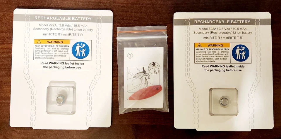 2 Oticon Hearing Aid rechargeable battery Z22A, One Battery Door Opener / USA  - Image 1 of 1