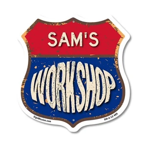 Sam's Workshop Shield Shaped Sign Weather Resistant Crafted in the USA - Picture 1 of 41