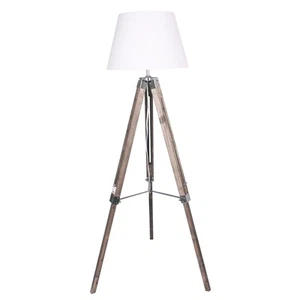 Lámpara de Pie Home ESPRIT Blanco Marrón Madera 40 x 40 x 150 cm - Imagen 1 de 5