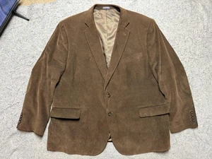 Stafford Blazer Mens 48R Brown Corduroy Classic Fit Elbow Patches Sport Coat - Picture 1 of 19