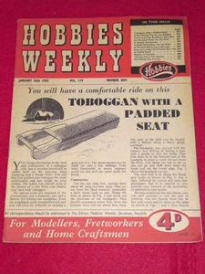 HOBBIES WEEKLY - TOBOGGAN - Jan 26 1955 Vol 119 #3091 - Picture 1 of 1