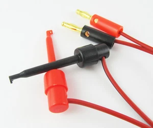 2 juegos de sondas de prueba de cable con clip de gancho de prueba grande enchapado en oro de 4 mm 1M - Imagen 1 de 2