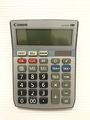 Canon Calculator LS-121TS Solar Cell 12 Digit Desktop Business Tax Calculations - Image 1 of 4