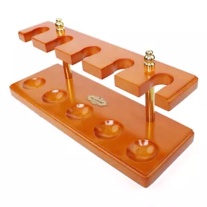 Wooden Tobacco 5 Pipes Holder Stand Rack Smoking Pipes Display Shelf Rack - Picture 1 of 11